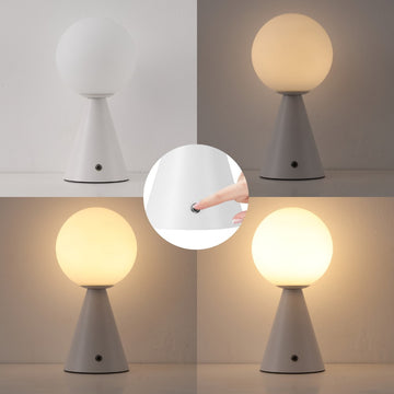 Macie 11.75" Modern Minimalist Globe Rechargeable/Cordless Dimmable Integrated LED Table Lamp with Touch Sensor